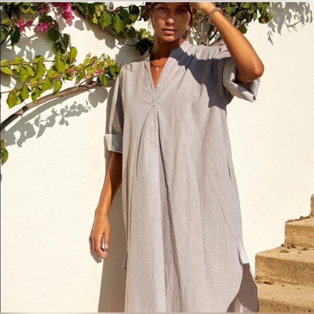 Mer Sea Essential Shirt Dress Gray S/M